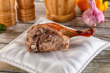 Gourmet roasted tasty duck leg