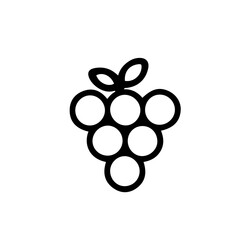 Grapes Line Vector Icon. Cluster of grapes in black line art, clean and minimal. 