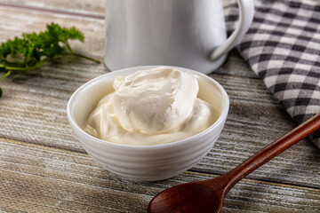 White organic natural cream sour