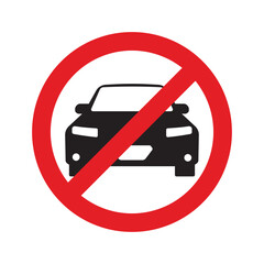 Ban car, Auto black silhouette icon. Forbid vehicle transport. Automobile in red stop symbol. No allowed wheel transport, road sign. Prohibition, Ban on movement cars