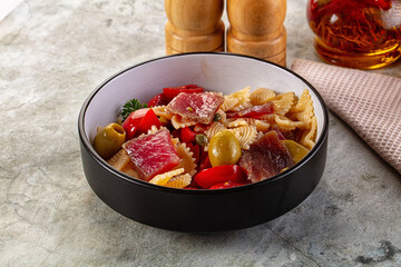 Pasta Farfalle with fresh Tuna fish