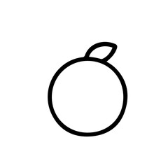 Orange Slice Line Vector Icon. Citrus slice icon in simple outline vector design. Ideal for drink packaging, vitamin product visuals, and grocery brand advertising. Transparent background.