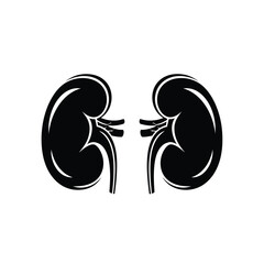 Pair of human kidneys anatomical shape icon medical healthcare symbol silhouette