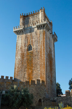 Torre del Castillo de Beja en Portugal. Arquitectura militar medieval