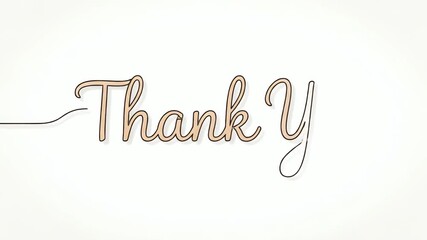 Thank You Animated Handwriting Word Text Appearing on White Background Clean Designvector illustration of a happy birthday card