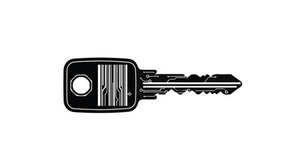 Modern security key with digital code pattern, symbolizing access and technology.