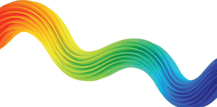 Colorful abstract rainbow ribbon, flowing gradient waves, dynamic layered curves, vibrant spectrum design, modern digital art, artistic fluid motion composition