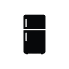 Modern kitchen appliance refrigerator silhouette isolated on silhouette
