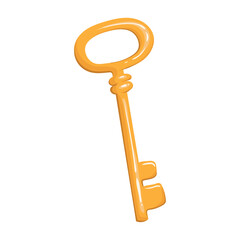 A golden key to happiness for a Valentine's Day collage. A festive vector element for weddings, bachelorette parties, personal diaries, and scrapbooks.