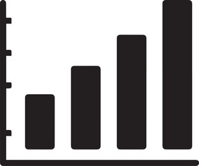 Bar chart growth icon for financial success and business analytics