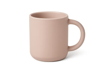 Pink ceramic coffee tea mug on transparent background