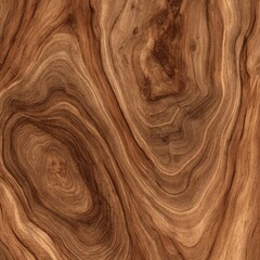 Rich brown wood grain texture features swirling patterns and deep natural color showcasing detailed organic surface structure.