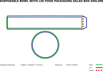 Disposable Bowl with Lid Food Packaging Salad Box Dieline