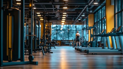 A modern fitness gym with active people training in a dynamic workout environment