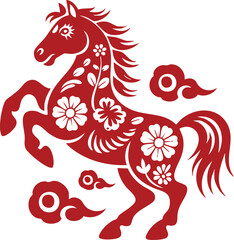 Chinese New Year papercut of the zodiac sign for the Year of the Horse.