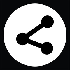 Share Icon Vector Simple Flat Glyph Symbol For Social Media Isolated on White Background