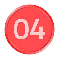 The number "04" white font is printed inside a red circle.