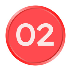 The number "02" white font is printed inside a red circle.