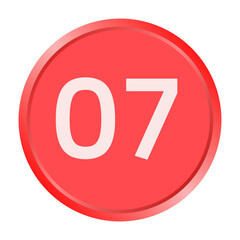The number "07" white font is printed inside a red circle.