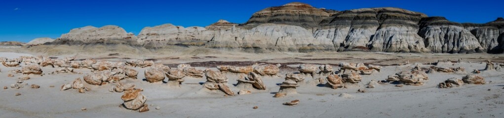 Panoramic view of the alien egg hactchery in the bisti  badlands