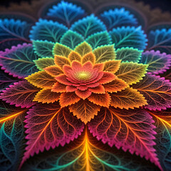 vibrant fractal patterns with glowing colors
