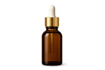 Naklejka premium Amber dropper bottle packaging serum isolated transparent background