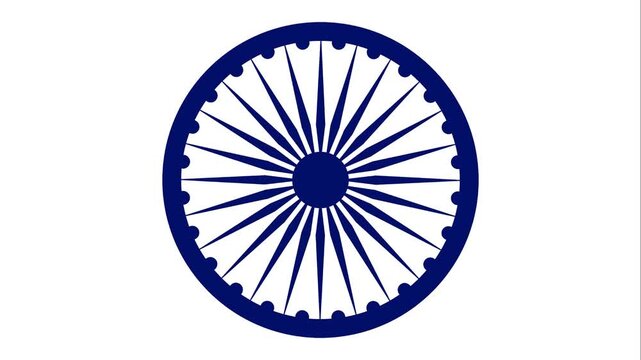 Spinning Ashoka Chakra Animation &ndash; Indian Flag Symbol, National Emblem, Independence Day, Republic Day, Patriotic Background