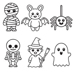 Cute Halloween Cartoon Characters Collection