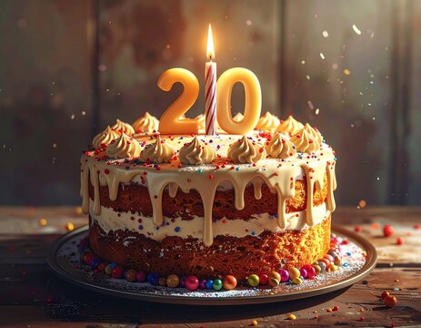 Gateau anniverssaire 20 ans  