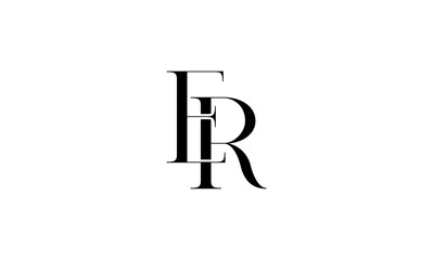 ER initial letters, or ER monogram logo
