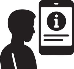 Mobile app info symbol icon vector for user guidance, interface, and digital application design.
