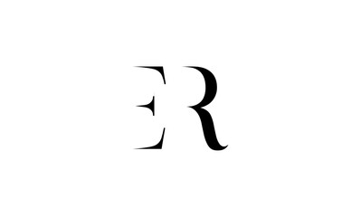 ER initial letters, or ER monogram logo