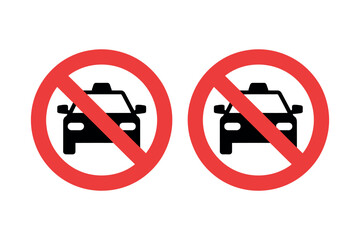 Two identical no taxi signs are displayed prominently on a white background.
