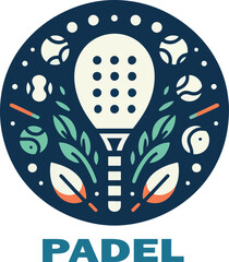 Padel logo logo icon vector white background .