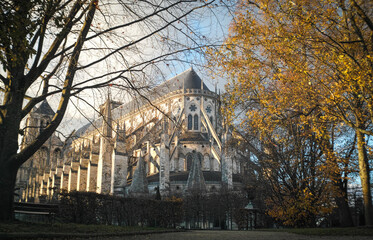 Bourges Cathedral view from the gardens