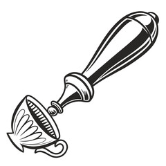 Antique Coffee Scoop with Decorative Cup Handle Keywords: coffee scoop, antique, vintage, kitchen