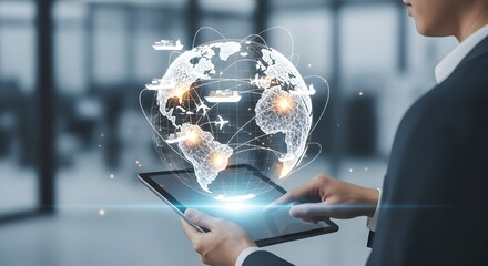 Streamline global logistics with a modern tech solution for worldwide shipping and supply chain management, all at your fingertips via tablet interface