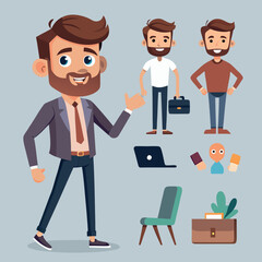 Obraz premium Versatile man character generator bundle with walking animation options