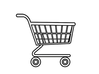 shopping, cart, symbol, vector, icon, illustration, e-commerce, store, shop, online, retail, buy, sale, purchase, market, commerce, trolley, basket, minimal, flat, line, outline, graphic, isolated, si