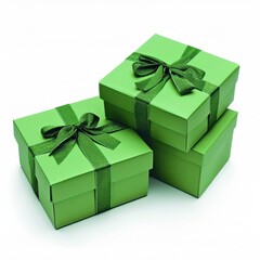 Fototapeta premium High-resolution Christmas gift box isolated on white background with ribbon, suitable for festive branding, holiday greeting cards, product packaging, and e-commerce display