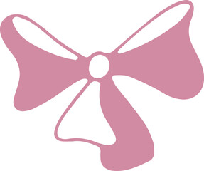 Playful pink bow with whimsical details and girly retro mood.