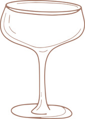 Fun and stylish martini glass in hand-drawn whimsical style.