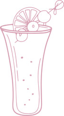 Fancy tall glass with soda bubbles and delicate coquette charm.