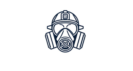 gas mask, vector, illustration, icon, protection, safety, respirator, mask, filter, air, toxic, pollution, chemical, military, defense, industrial, equipment, danger, hazard, protective gear, minimal,