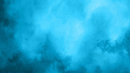 Abstract bright turquoise and deep teal blue watercolor background with soft, blended edges. Sky or water aesthetic perfect for peaceful, oceanic, or artistic digital design.