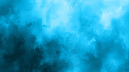 Abstract bright turquoise and deep teal blue watercolor background with soft, blended edges. Sky or water aesthetic perfect for peaceful, oceanic, or artistic digital design.