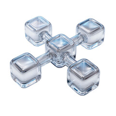 3D Glossy Blockchain Network Icon isolated on transparent background