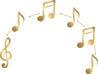 Golden Music Notes and Clef