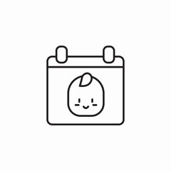 baby milestone calendar icon sign vector