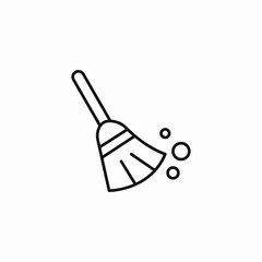 broom sweeping dust icon sign vector